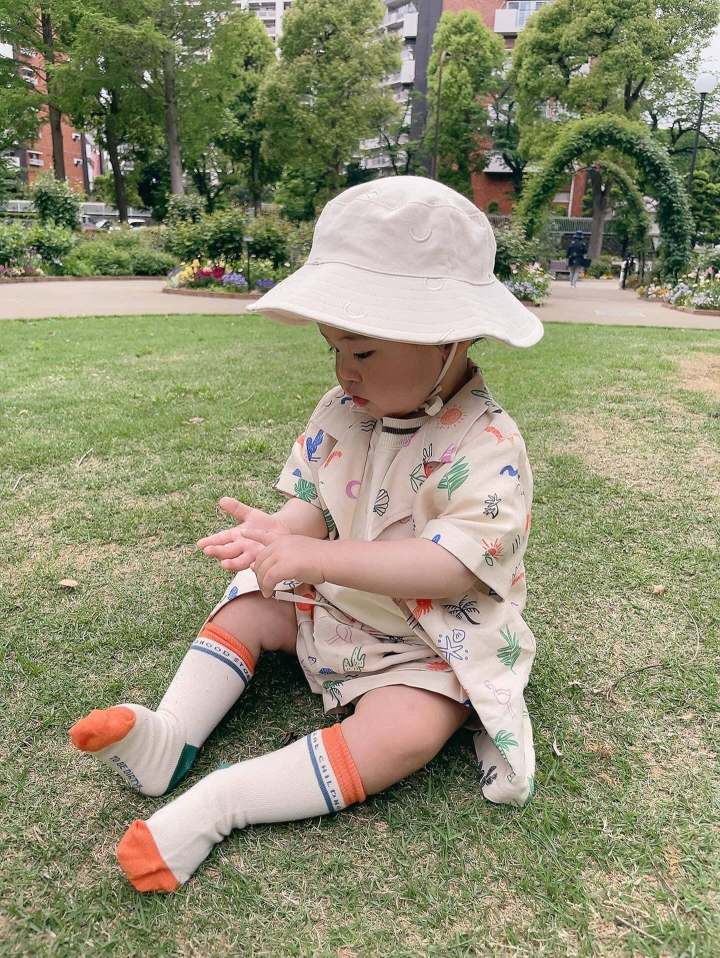 Safari linen shirt for kids lightweight breathable button front view