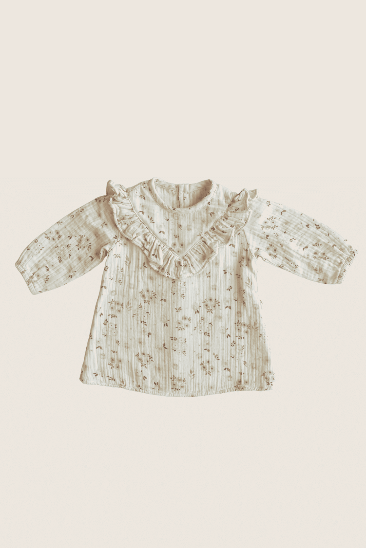Foliage muslin blouse for girls soft breathable fall print front view