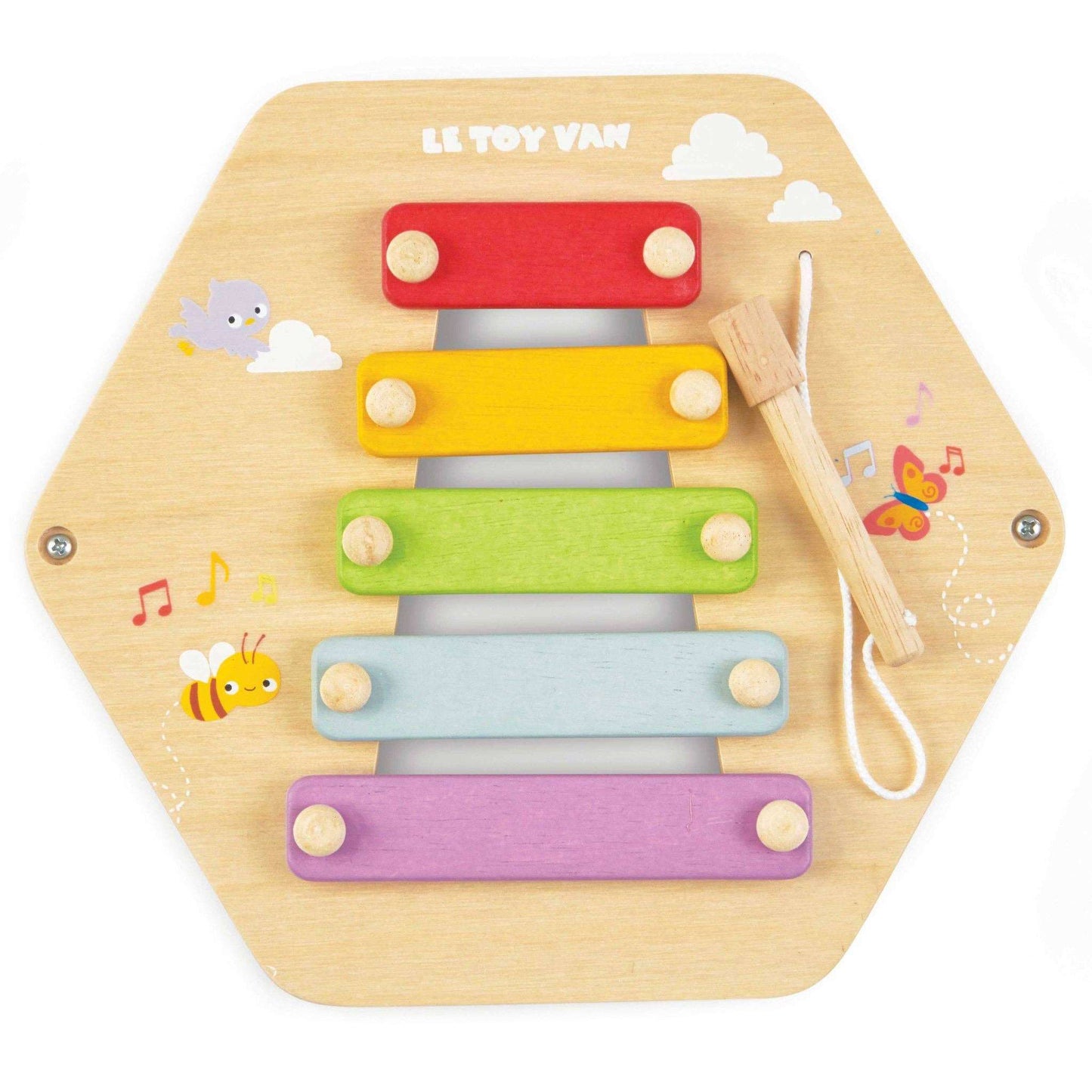 Wooden xylophone activity tile for babies musical developmental toy front view