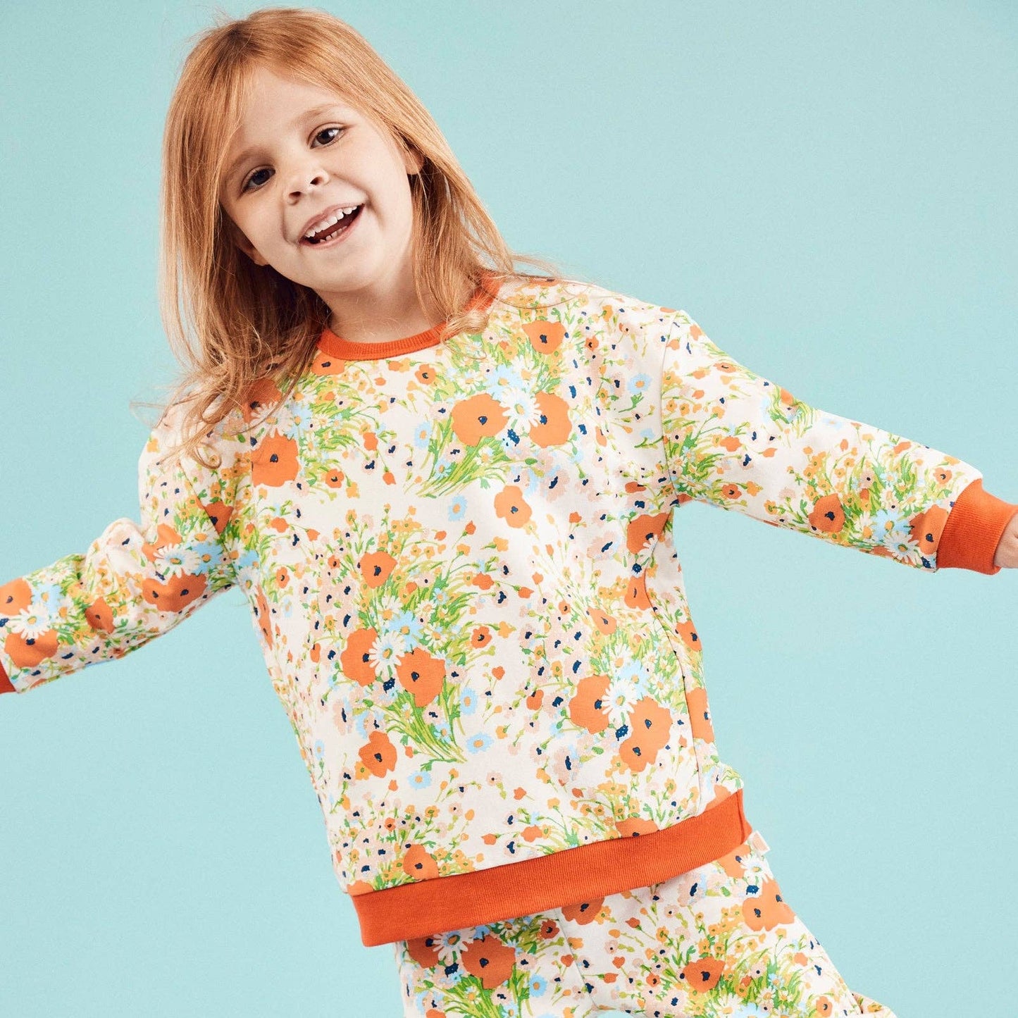Poppy Floral Organic Cotton Pullover