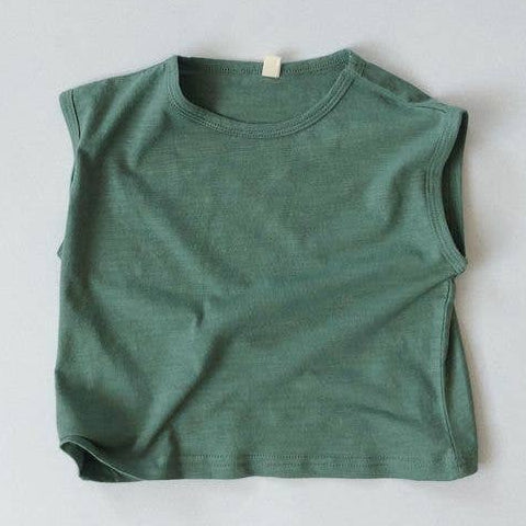 Solid cotton baby tank top alternate view