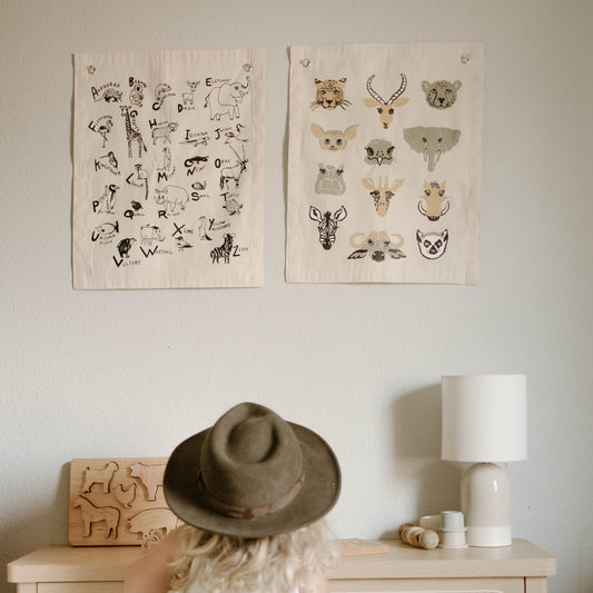 Animal Alphabet Canvas Banner | Educational Wall Hanging