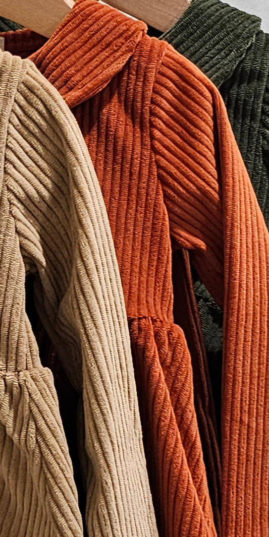 Campfire Corduroy Dress With Shorts - Pumpkin