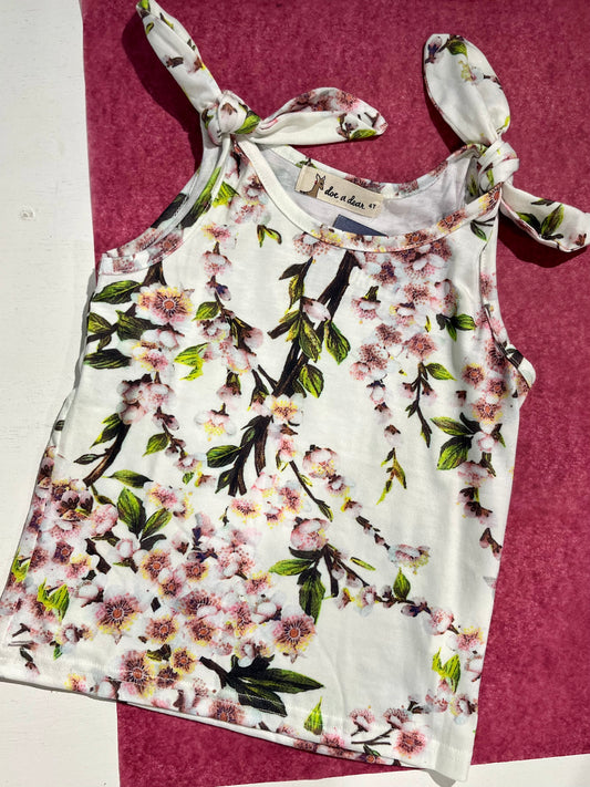 Knot Shoulder Floral Tank