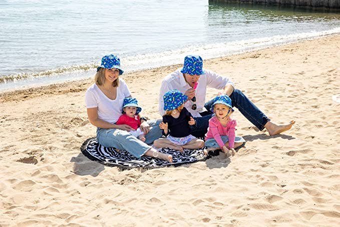 Baby blue 90s bucket hat flat lay product view