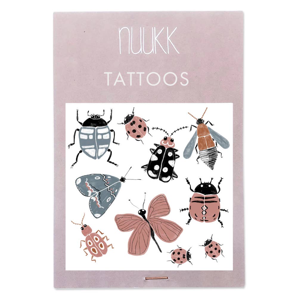 Organic beetle temporary tattoos for kids fun nature themed set