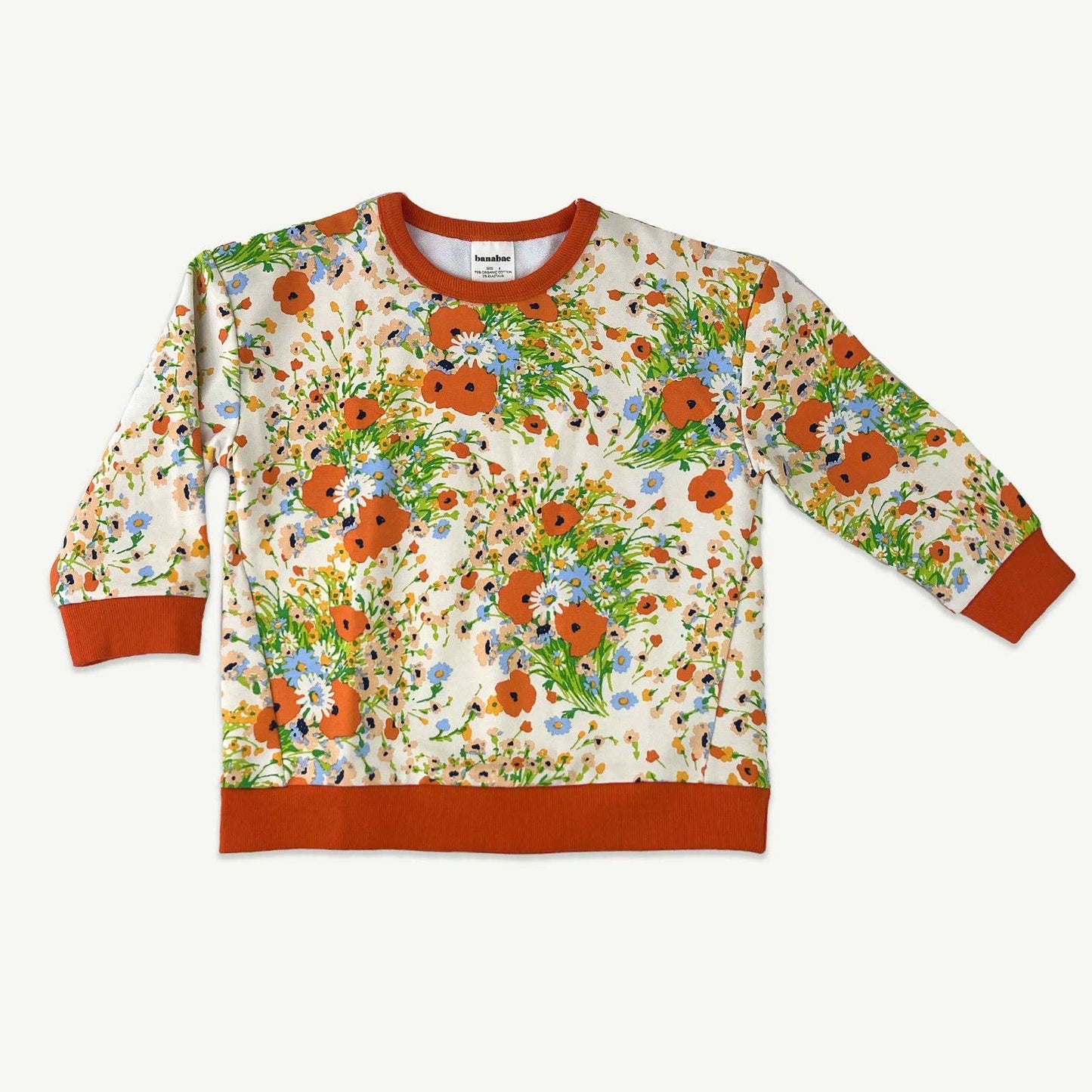 Poppy Floral Organic Cotton Pullover