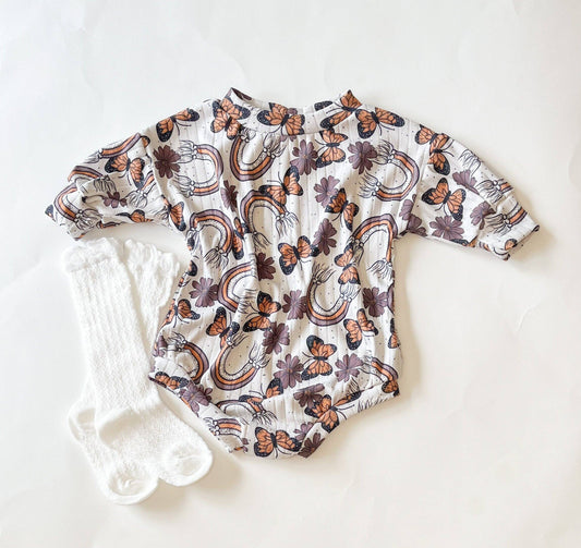 Rainbows and Butterflies Sweater Romper