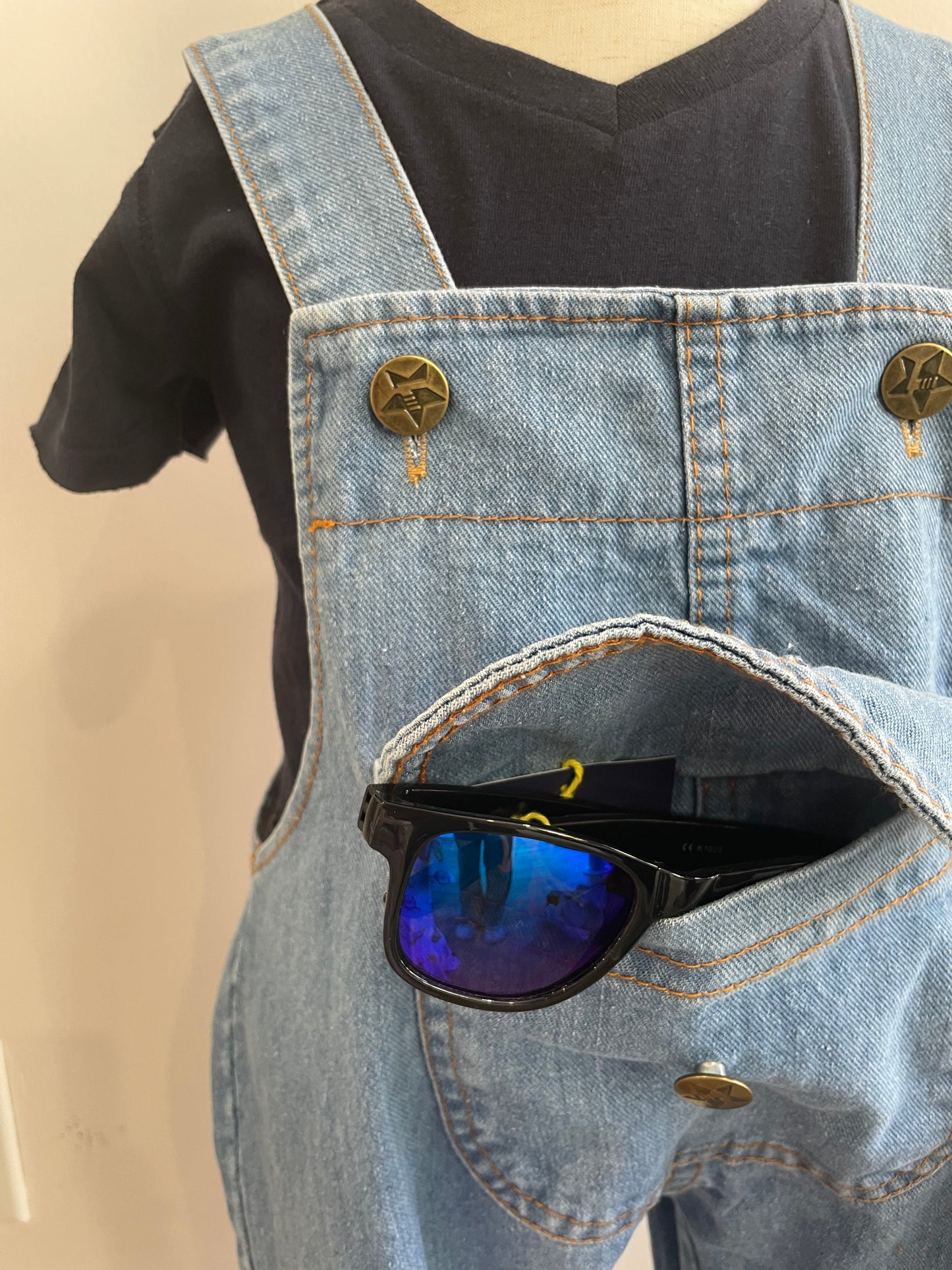 Faded Denim Overalls