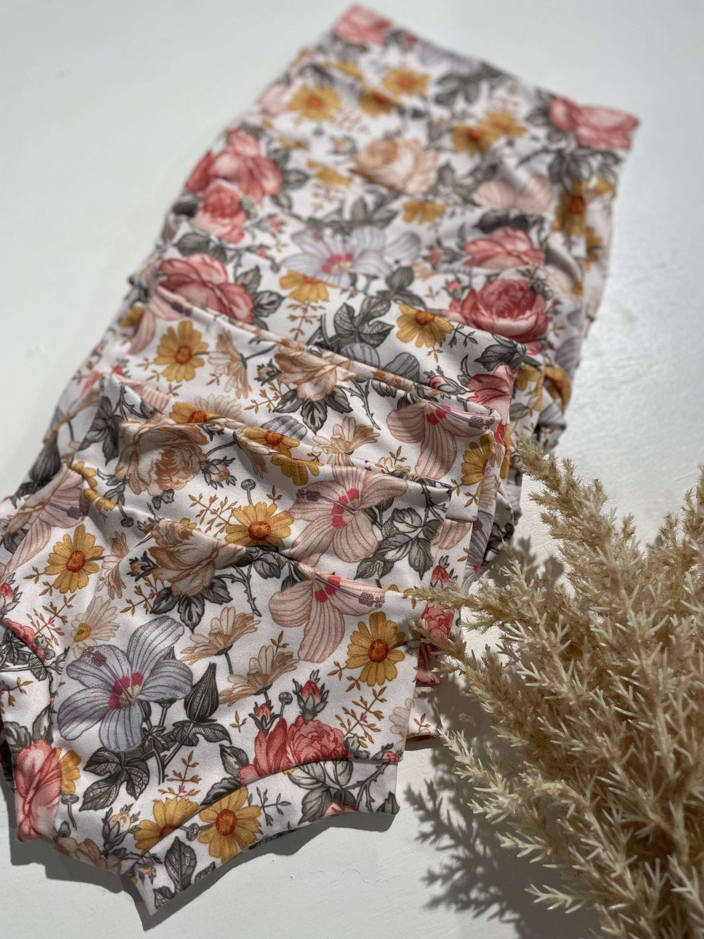 Vintage floral baby bummies soft cotton diaper cover boutique front view