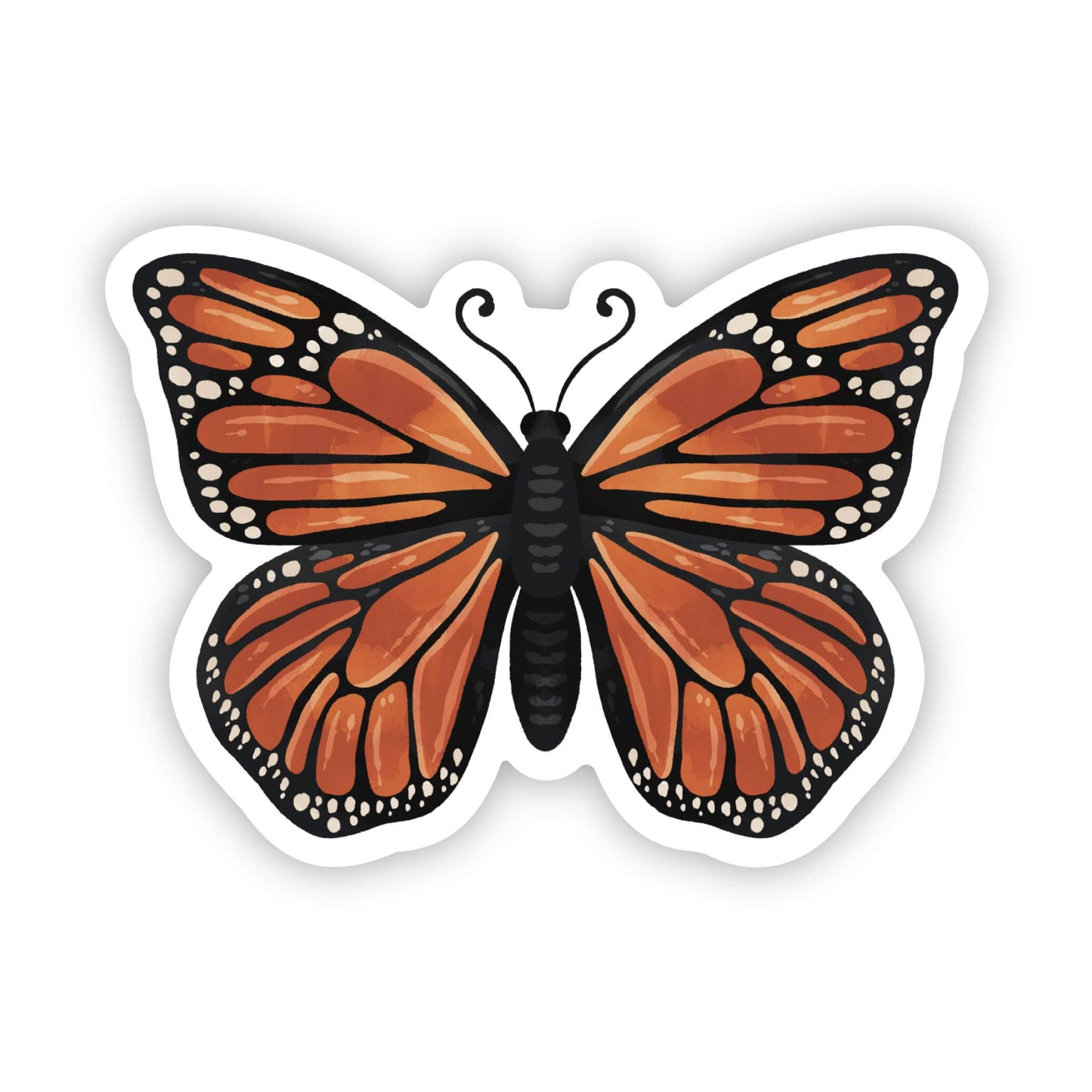 Butterfly kids sticker fun illustrated nature front view