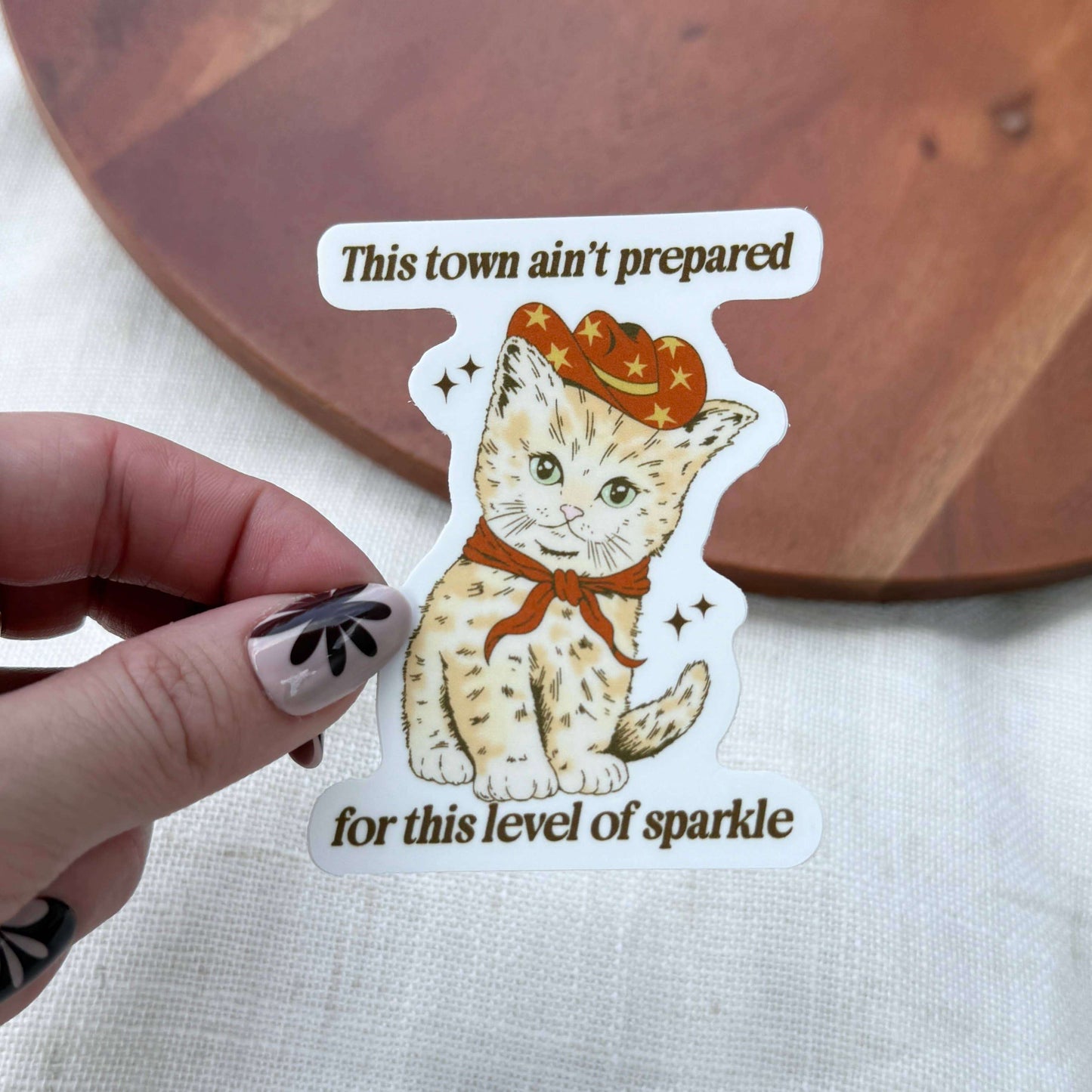 Town Ain't Prepared funny kids novelty sticker illustrated front view