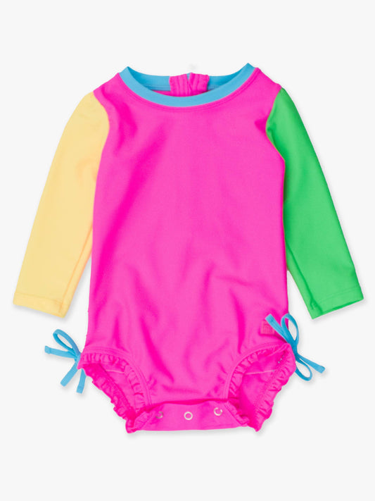 Hi-Vis Ruffle Long Sleeve Swimsuit