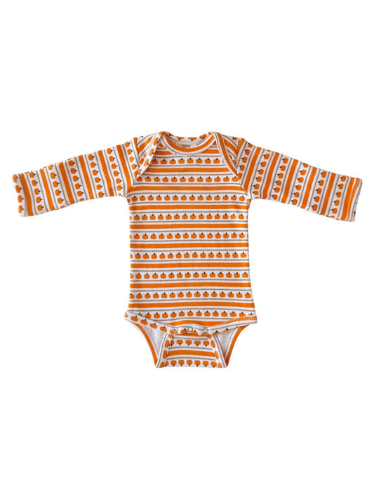 Pumpkin Striped Organic Bodysuit