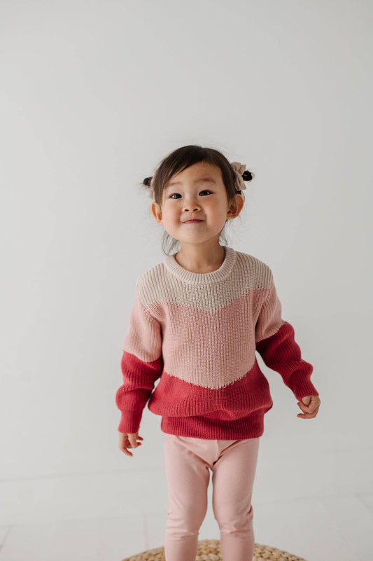 Tri-Color Cotton Sweater