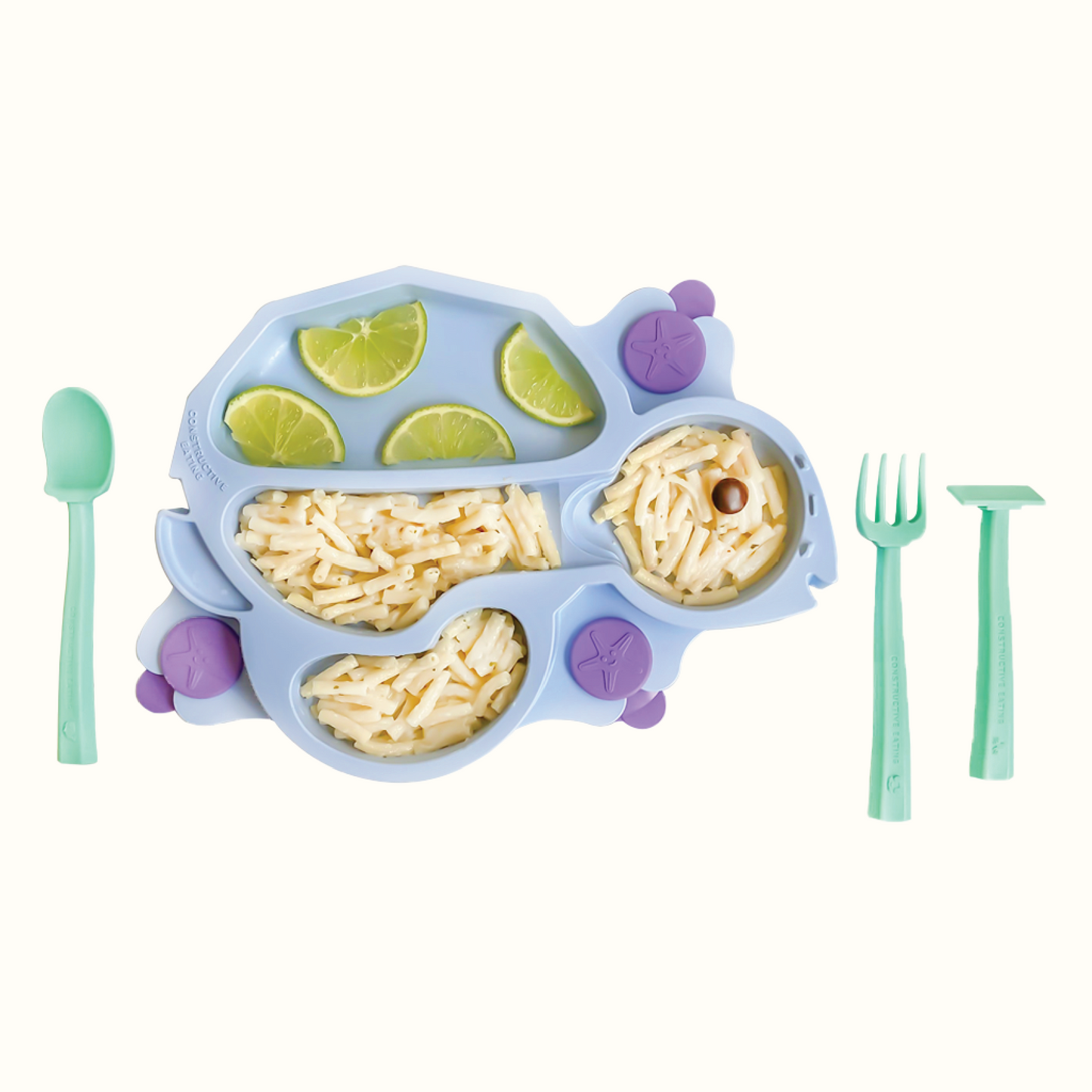 Turtle Training Plate and Utensils - Green