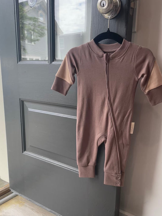 Color Block Organic Zipped Romper