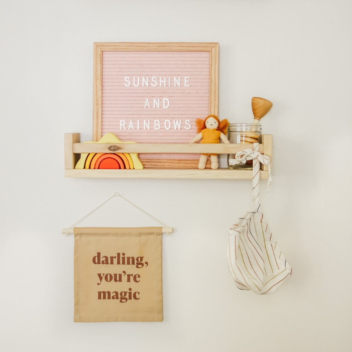 “Darling You’re Magic” Fabric Wall Hanging | Cotton Blend Hang Sign