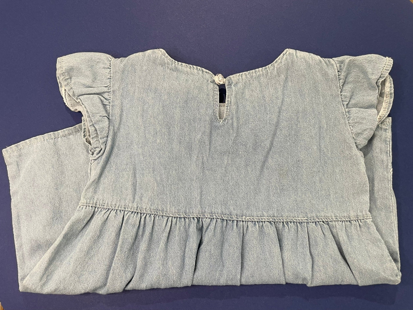Tulip denim dress flat lay product view