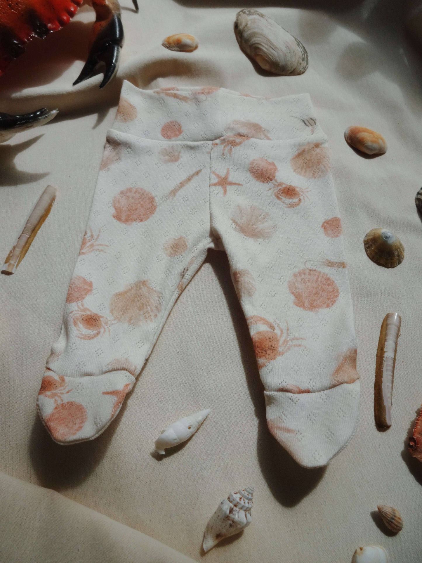 Baby sea footed leggings close up foot detail