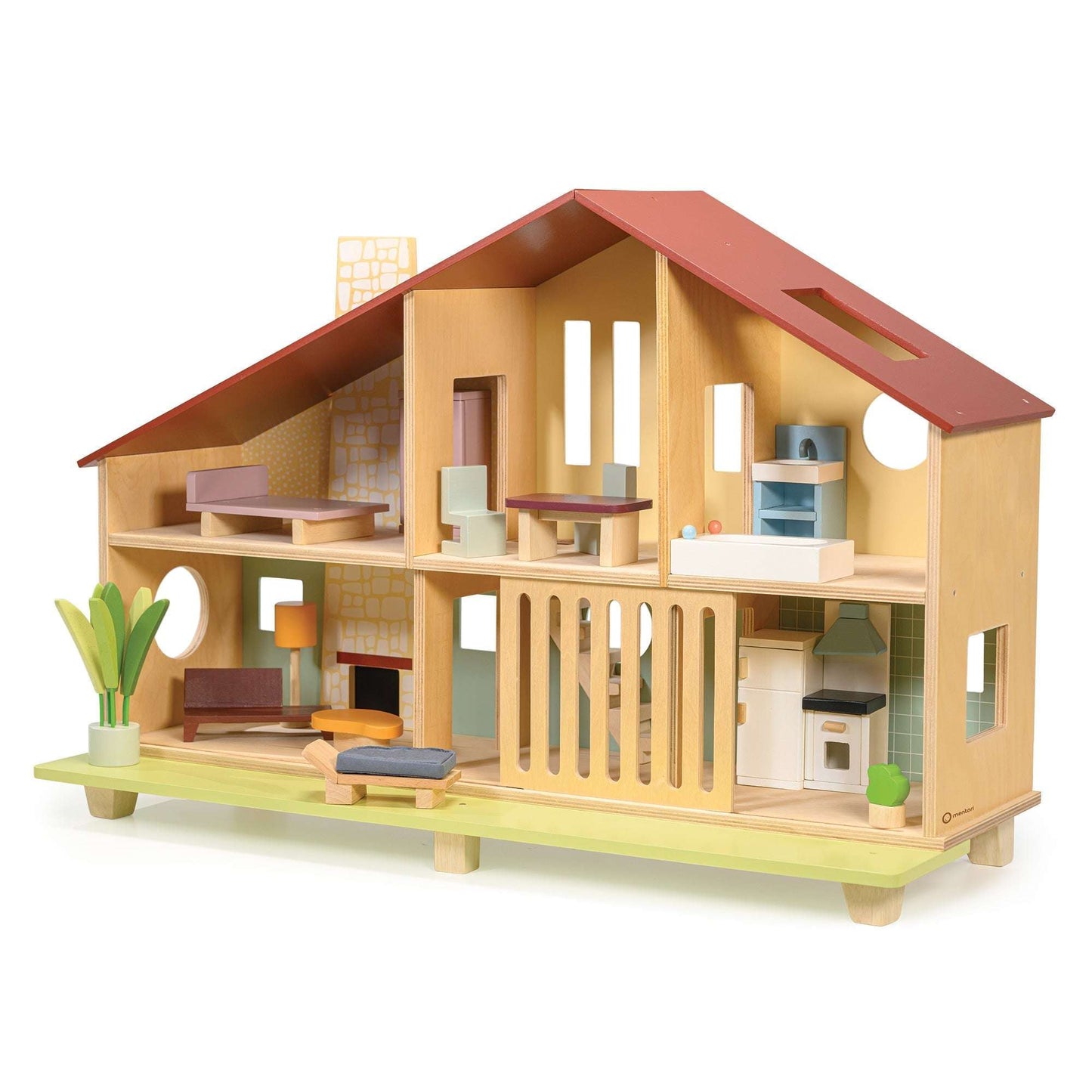 Cedar chalet kids wooden dollhouse pretend play boutique front view