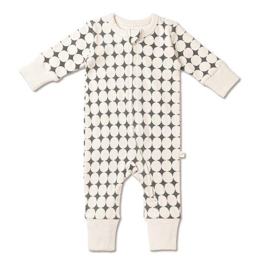 Organic 2-Way Zip Romper - Mod Dots