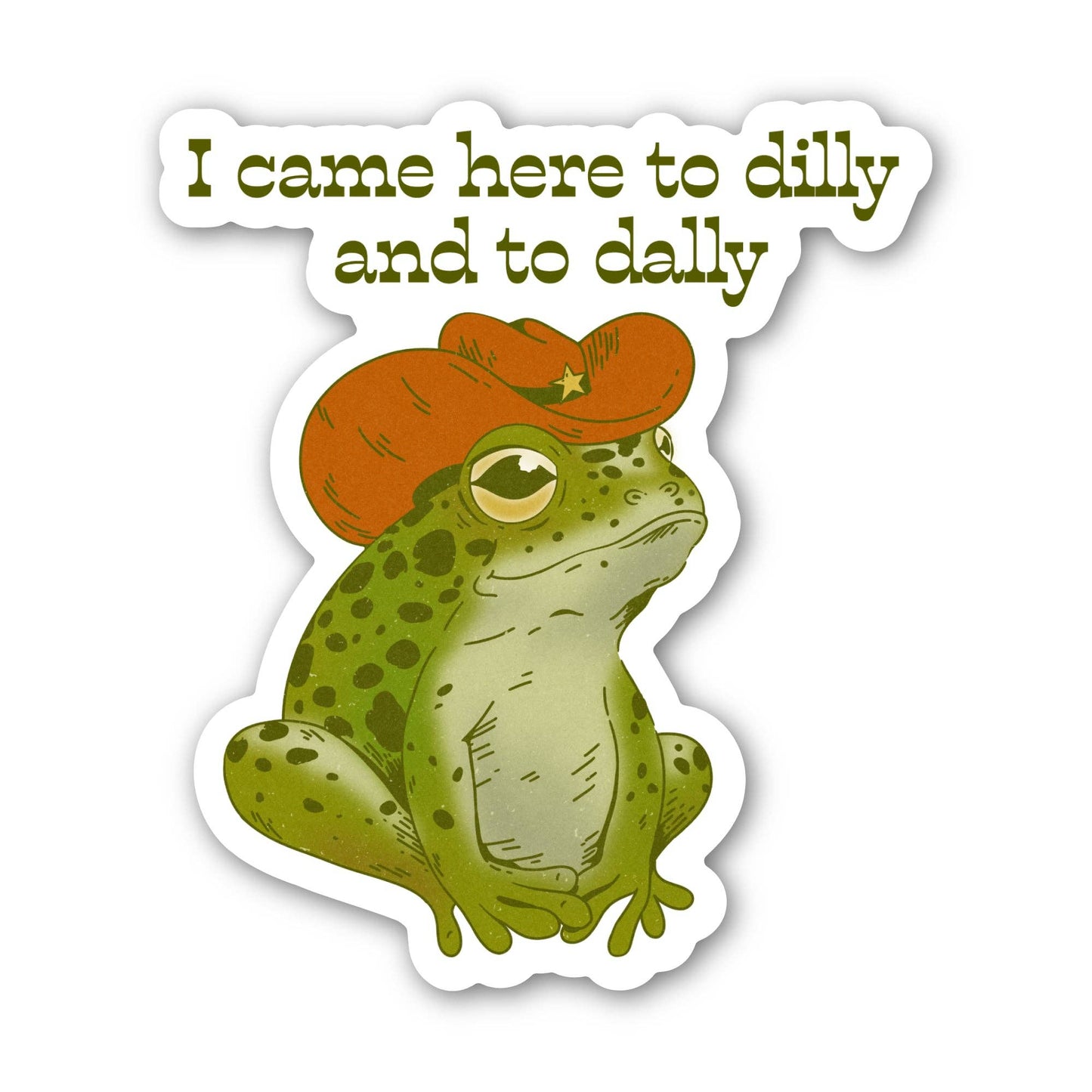 Southern frog kids sticker fun illustrated nature front view