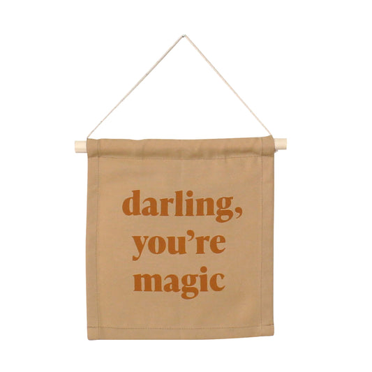 “Darling You’re Magic” Fabric Wall Hanging | Cotton Blend Hang Sign
