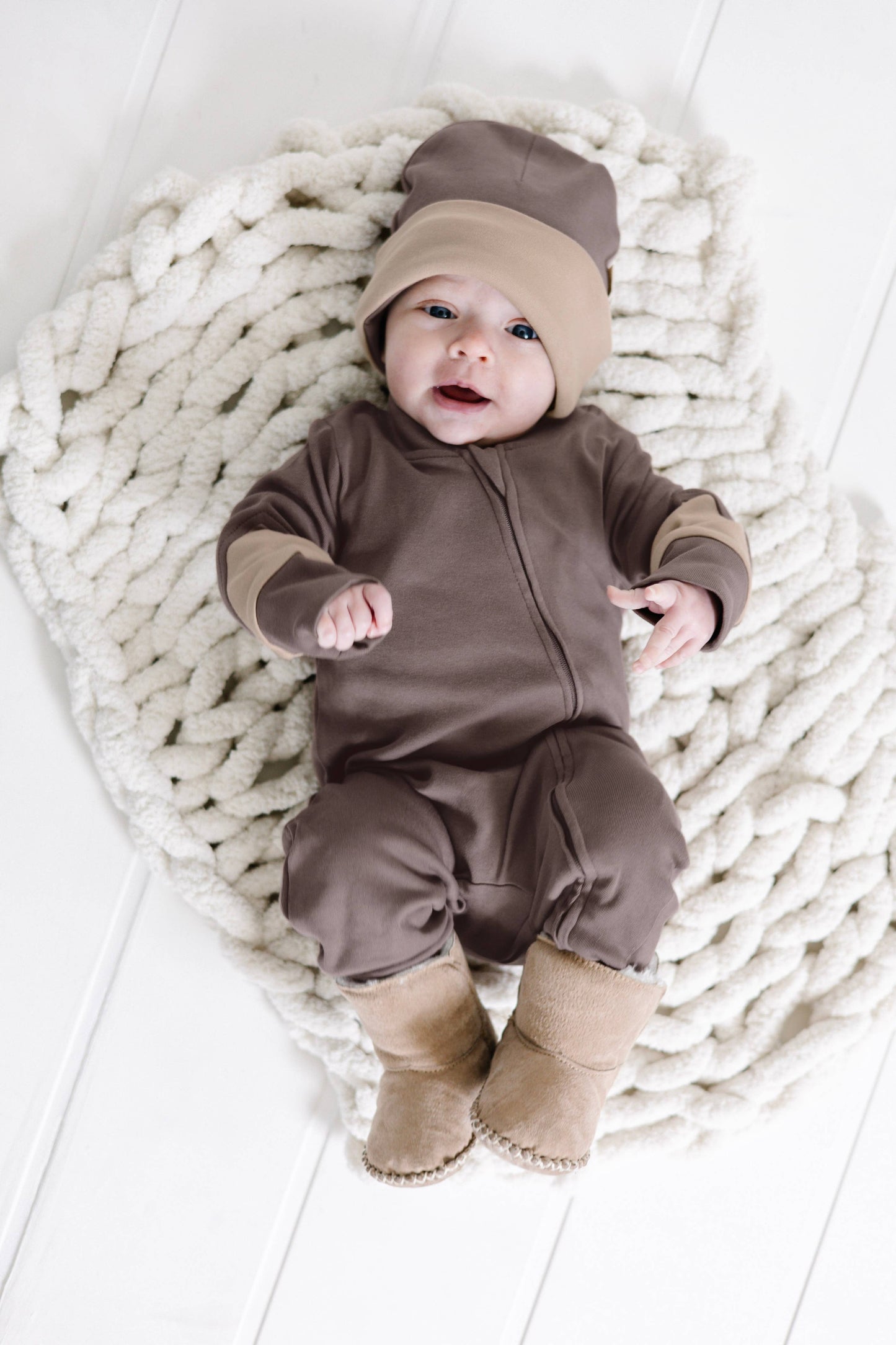 Color Block Organic Zipped Romper