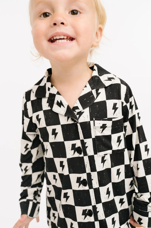 Electric Checkered Bamboo PJs