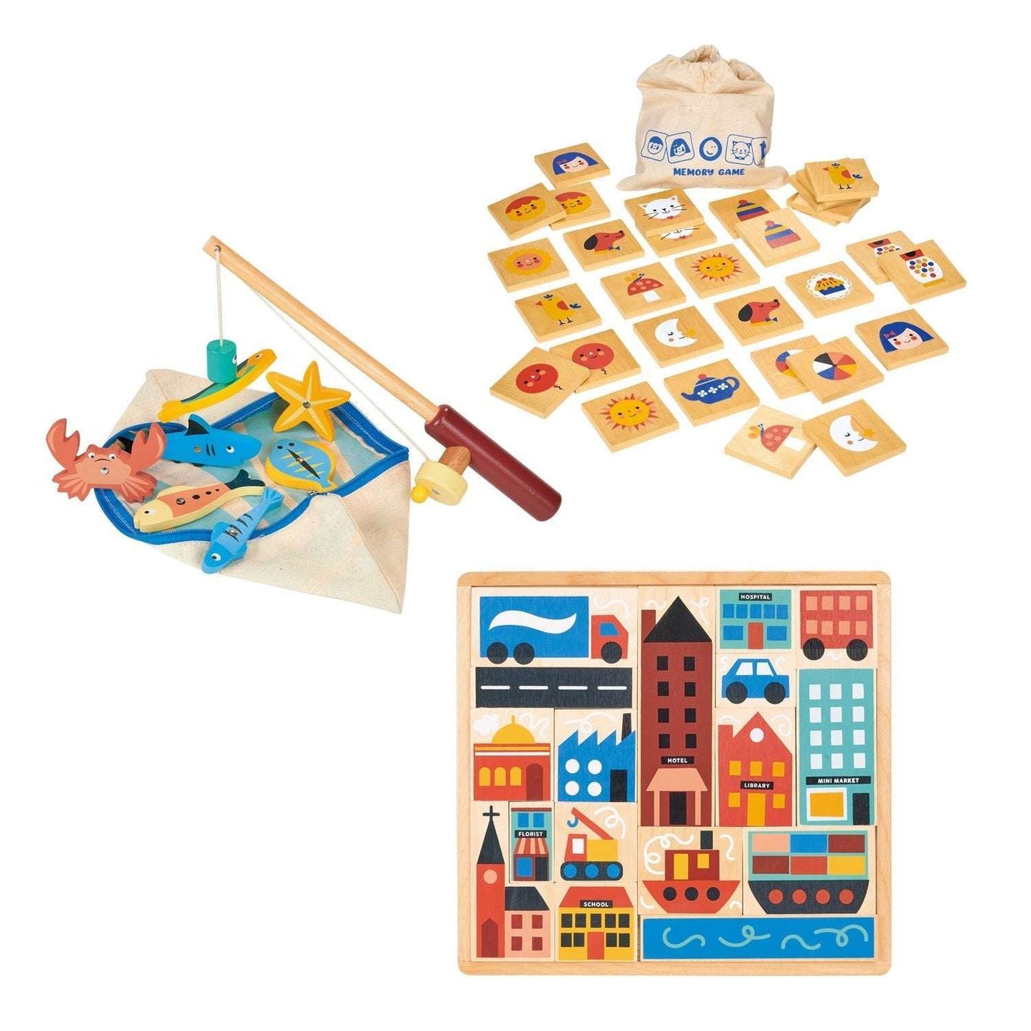 Kids games bundle set of fun educational play activities front view