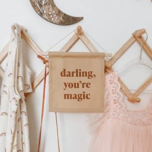 “Darling You’re Magic” Fabric Wall Hanging | Cotton Blend Hang Sign