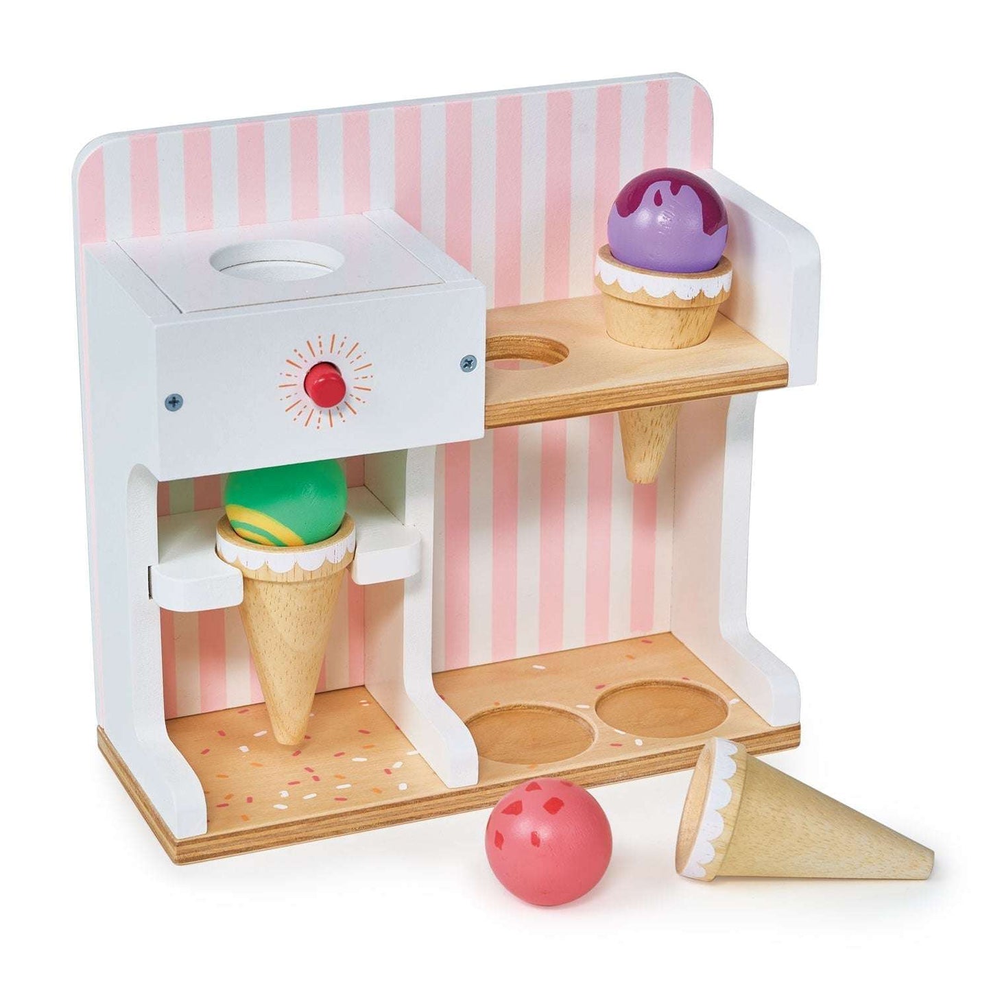 Ice cream kiosk kids wooden pretend play shop toy front view