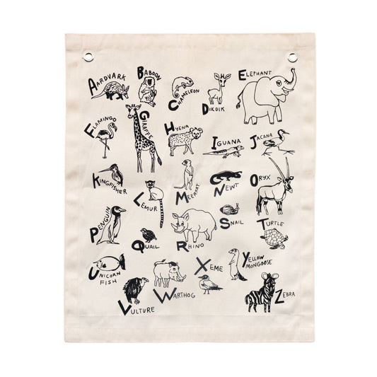 Animal Alphabet Canvas Banner | Educational Wall Hanging