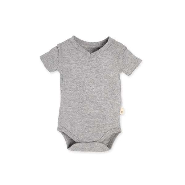 Soft organic cotton baby bodysuit flat lay product view