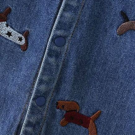 Dog Patch Denim Romper