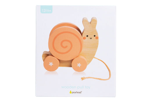 Wooden snail pull toy
