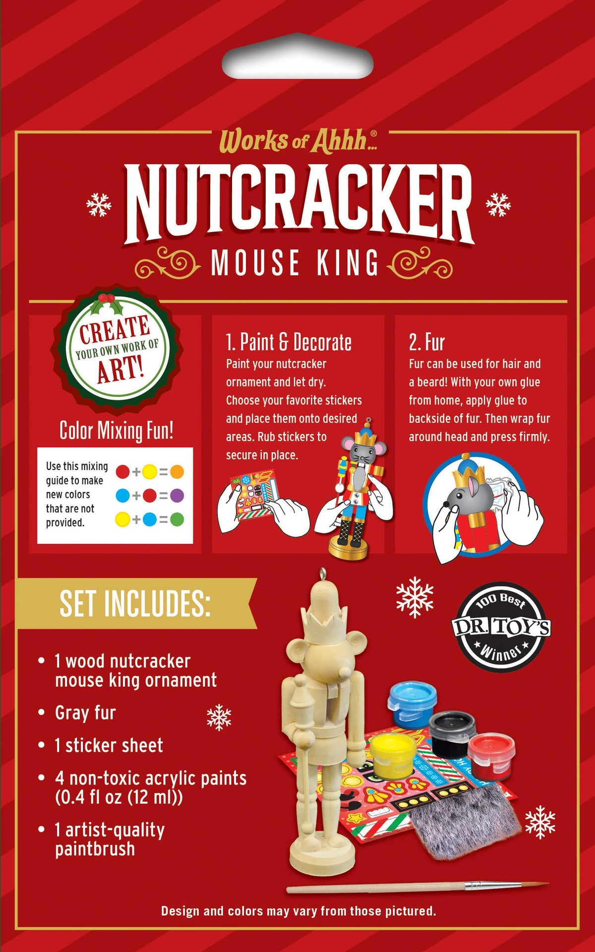 Nutcracker Mouse King Ornament Wood Paint Kit