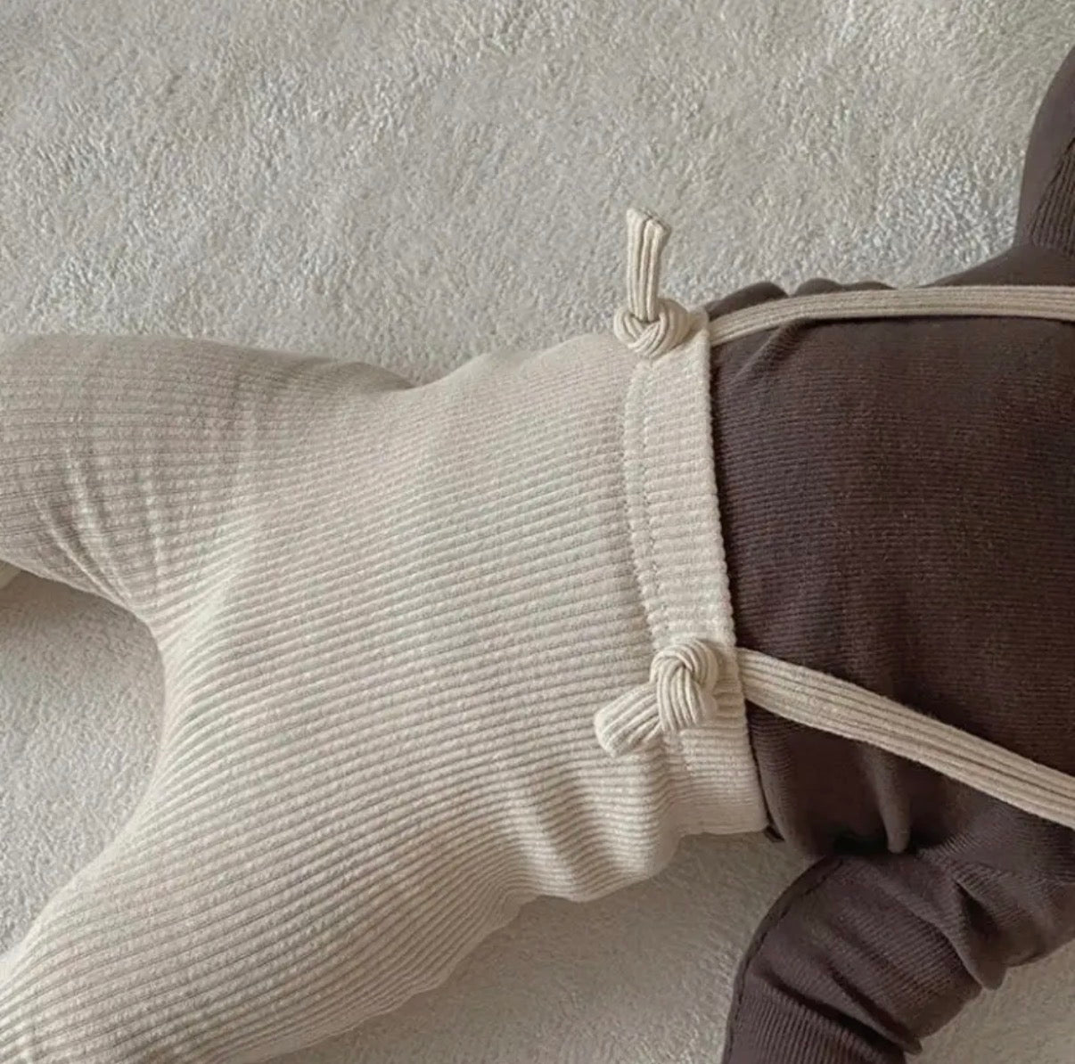 Old fashion suspender pants side view detail