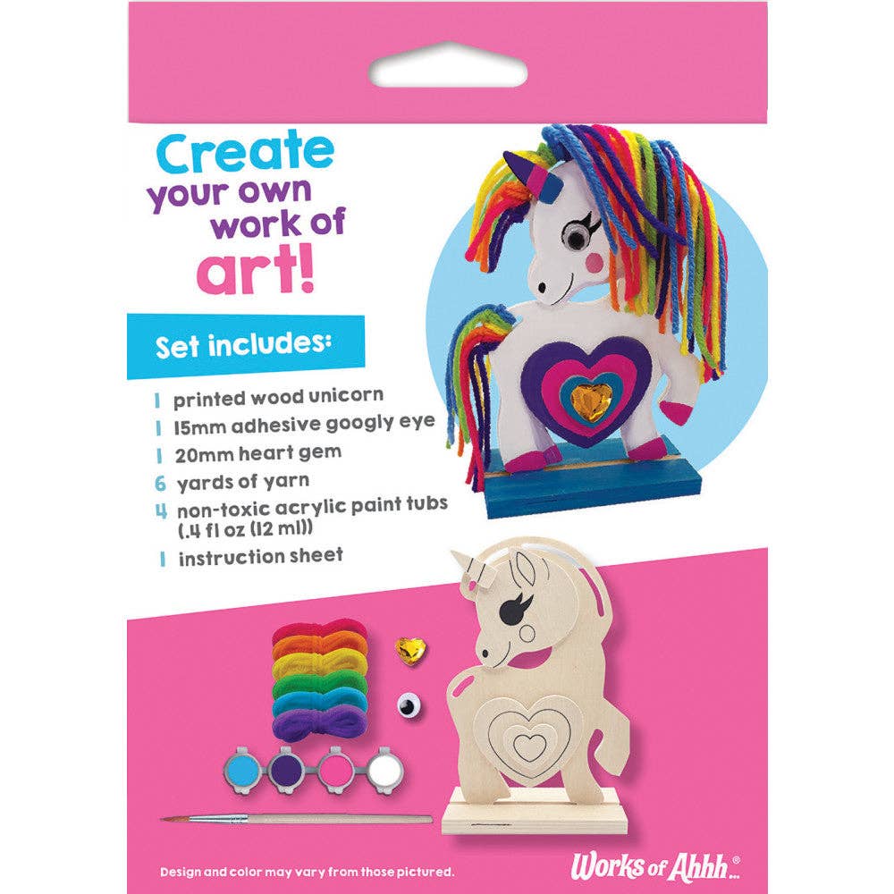 Unicorn Wood Yarn Wrapping Craft Kit