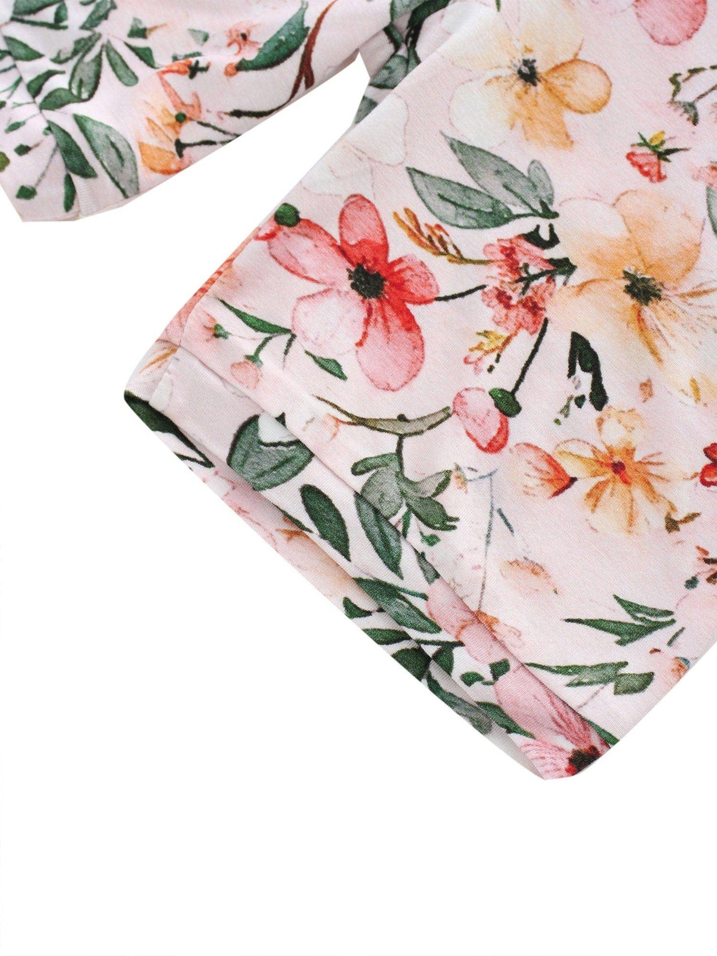 2 Piece Short Sleeves Floral PJ Set
