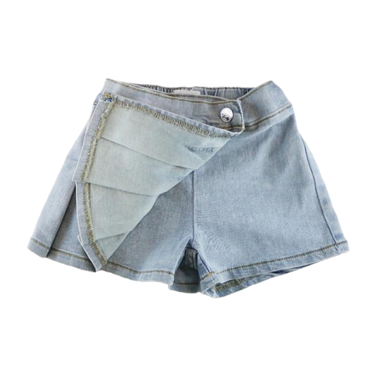 Pearled Denim Skort