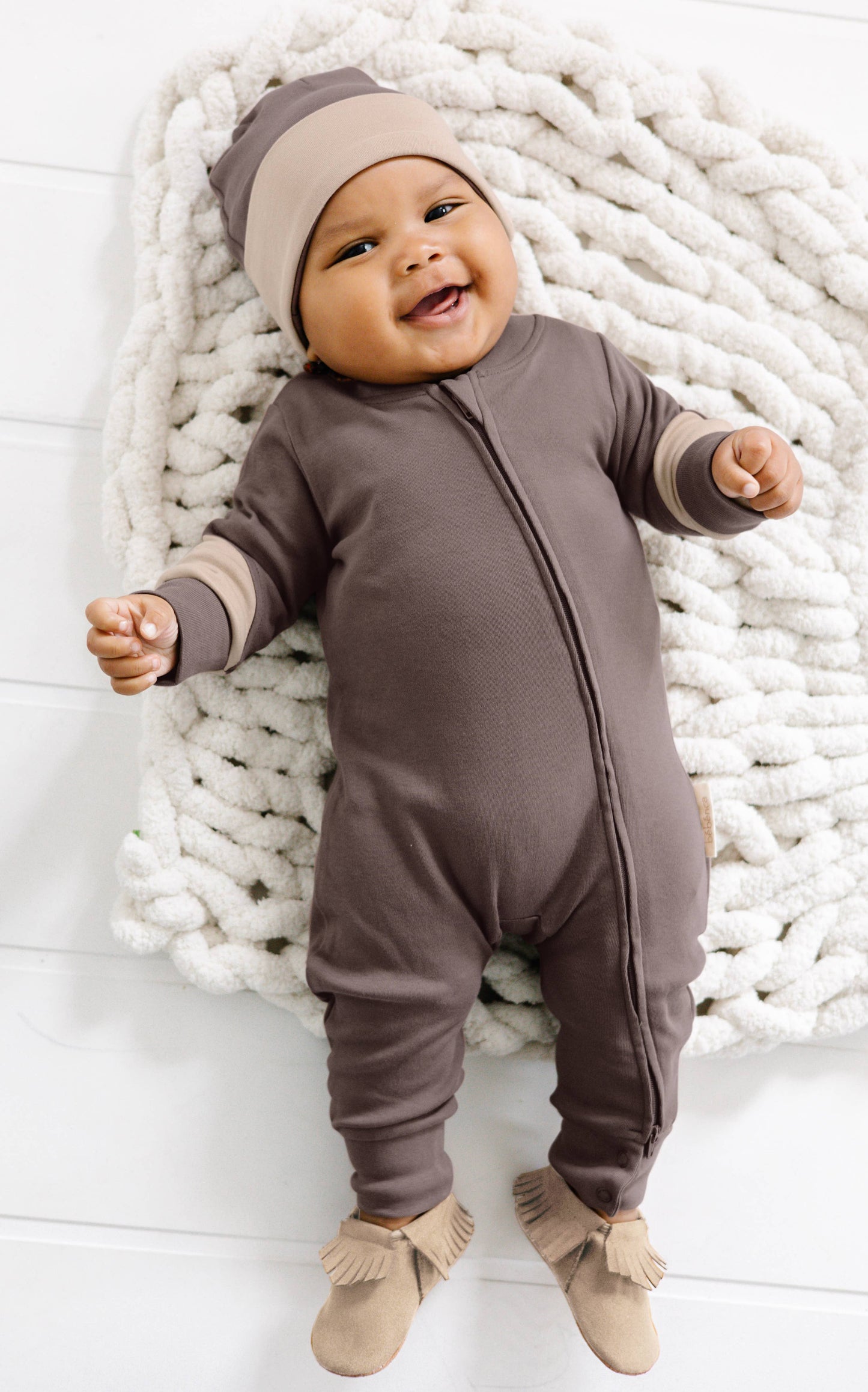 Color Block Organic Zipped Romper