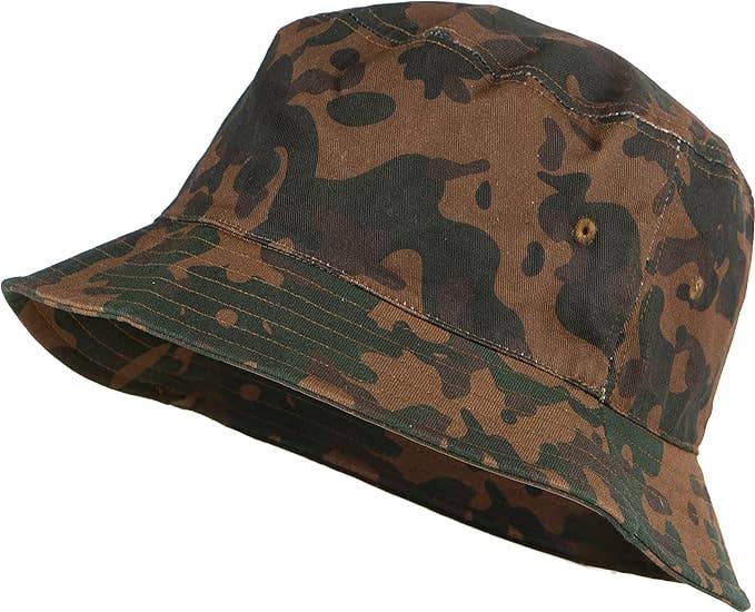 Kids camo bucket hat worn lifestyle view
