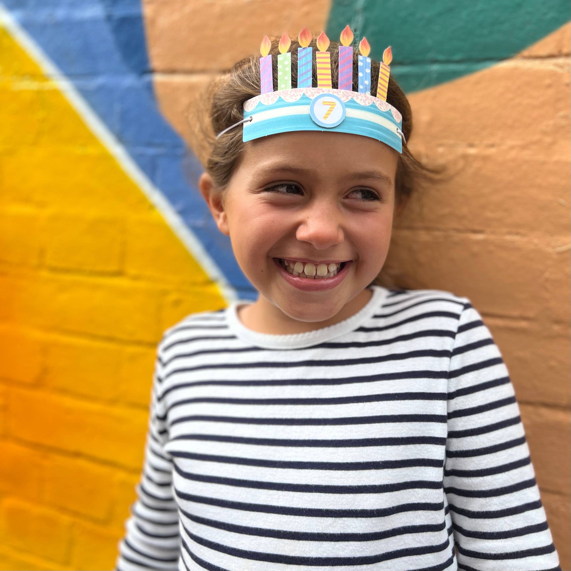Kids birthday crown craft kit full contents spread view