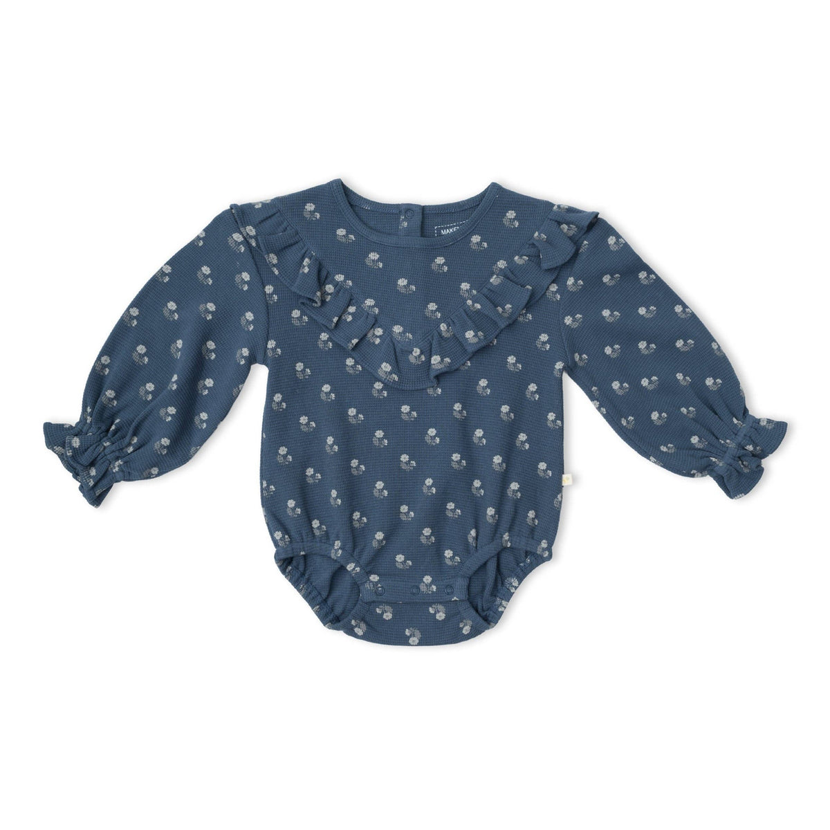 Organic Indigo Bubble Romper for baby, GOTS certified cotton