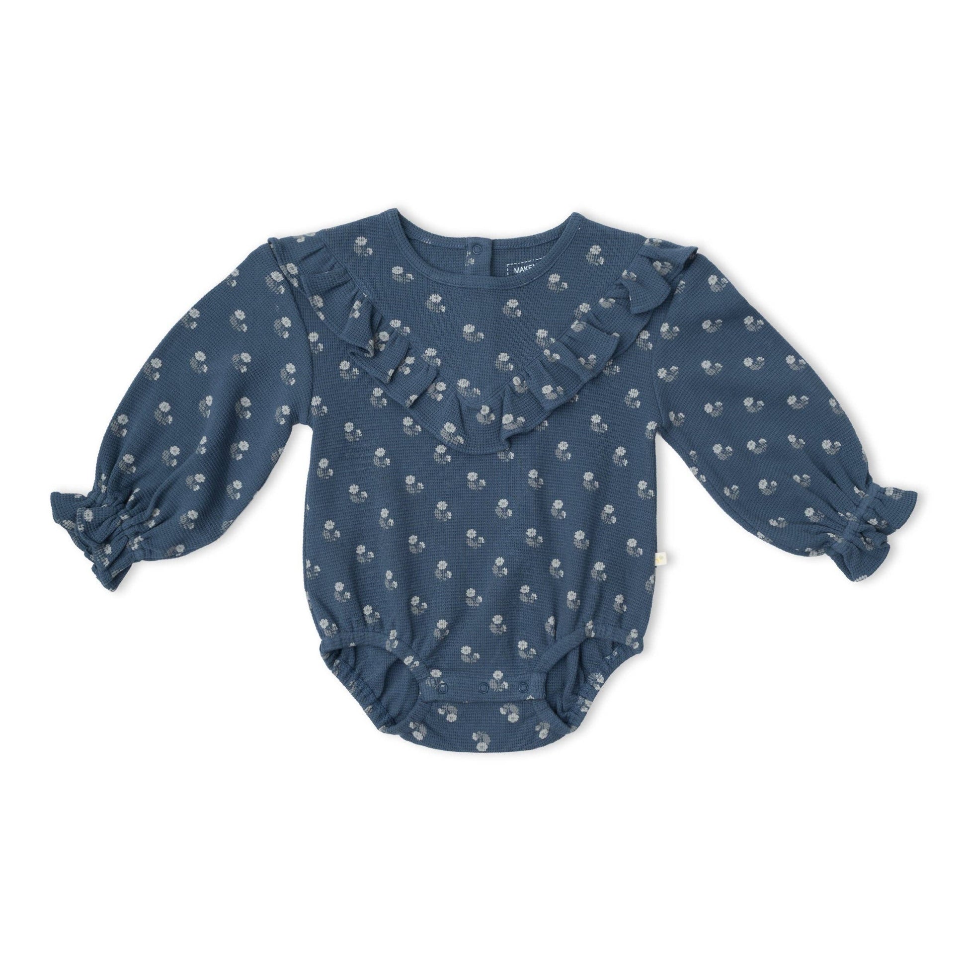 Organic Indigo Bubble Romper for baby, GOTS certified cotton