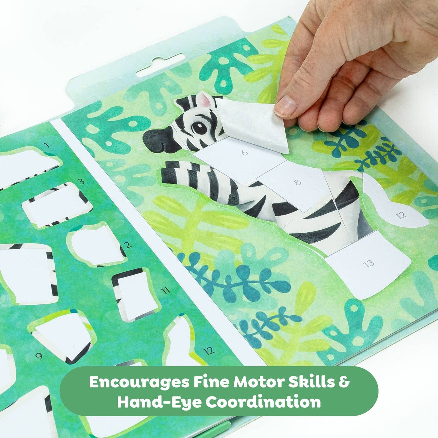 Animal sticker by numbers kit flat lay product view