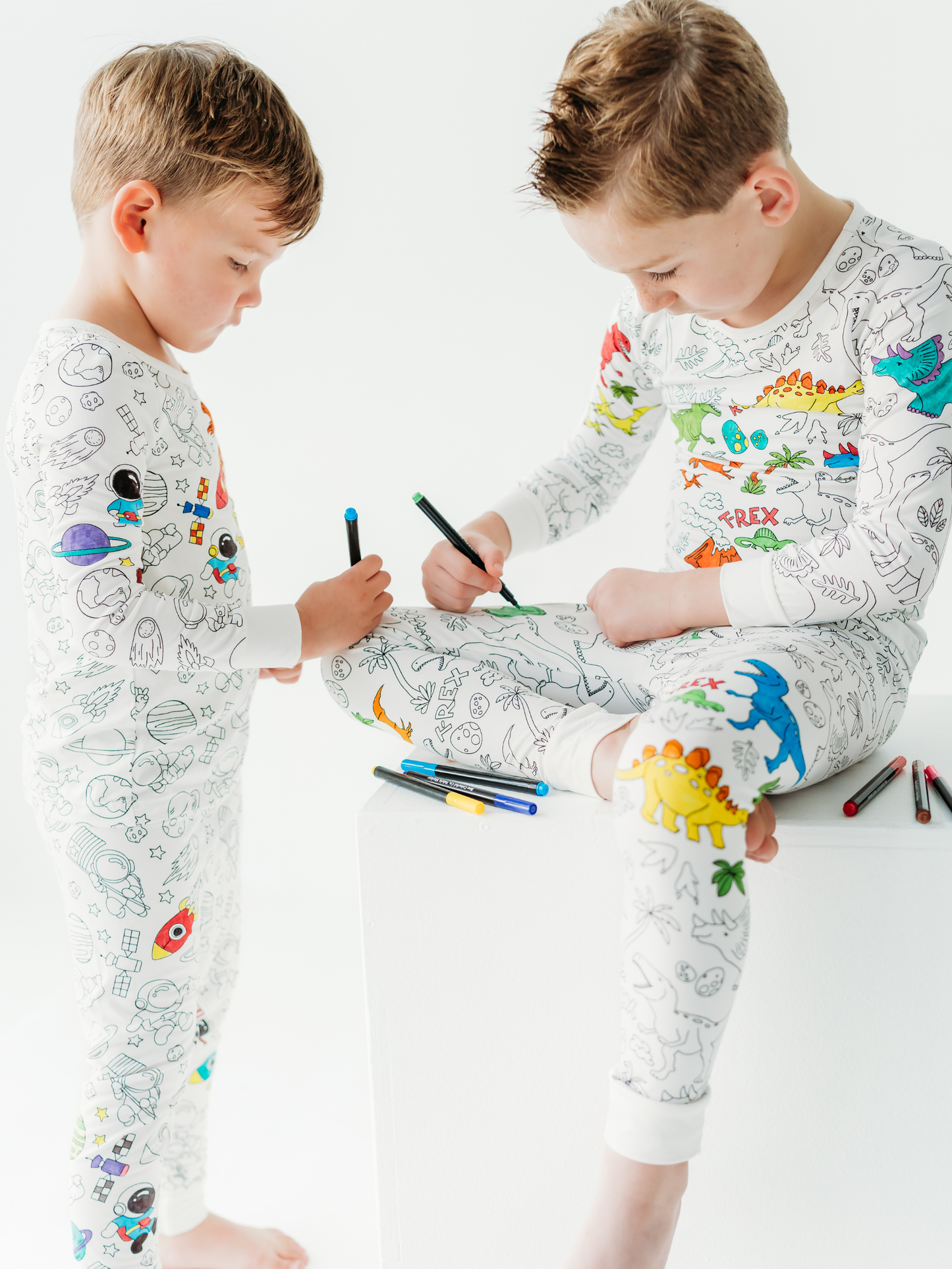 Space Coloring PJs with Fabric Markers