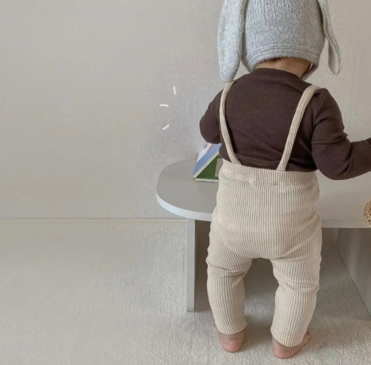 Kids suspender pants worn lifestyle outfit view